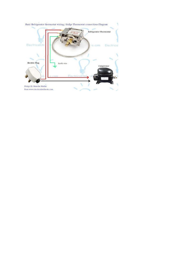 Refrigerator Thermostat Wiring - Fridge Thermostat Connections | PDF