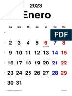 Calendario Enero 2023 Espana Vertical Clasico