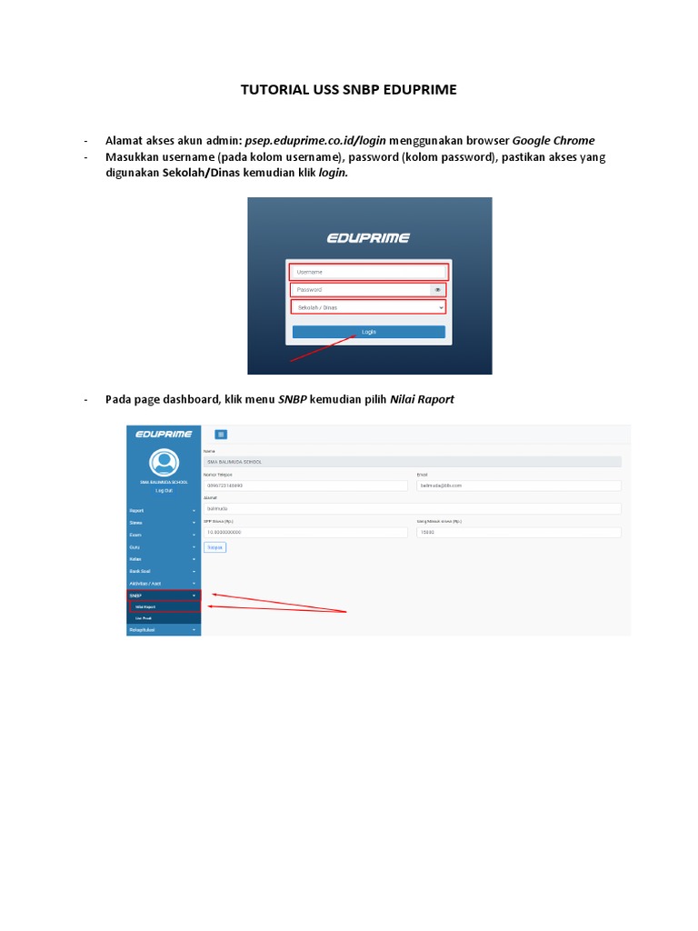 Panduan Login dan Input Nilai Eduprime | PDF | Komputer