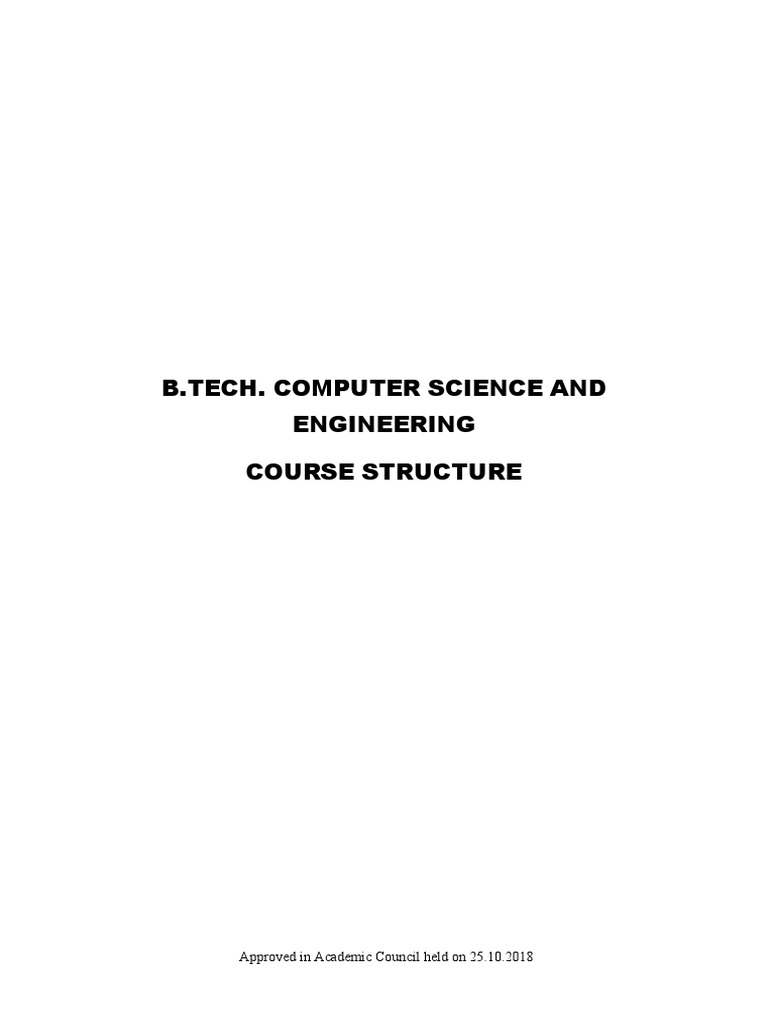 B.Tech CSE Course Structure 2018 | PDF | Computer Program | Programming