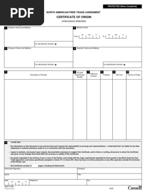 Certificate of Origin