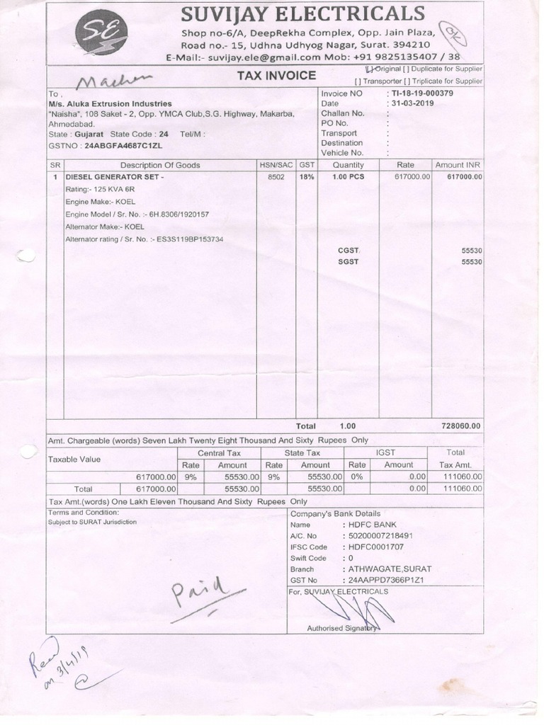 DG Invoice | PDF