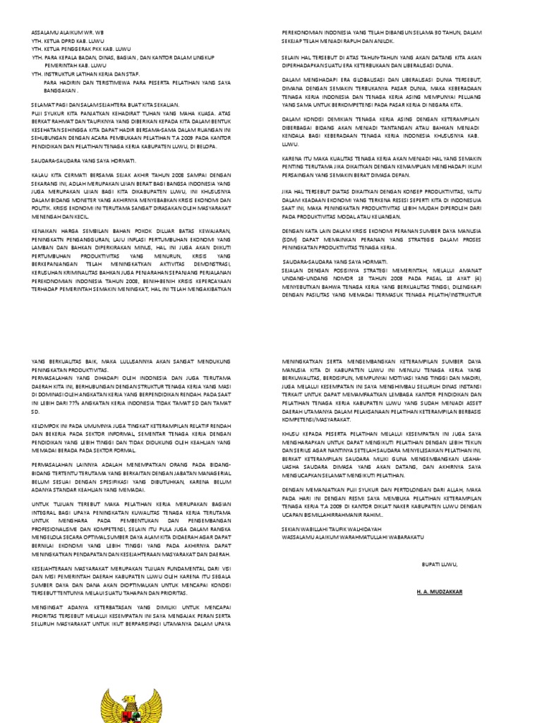 Contoh Sambutan | PDF