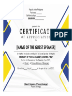 Annex F - Certificate of Appreciation