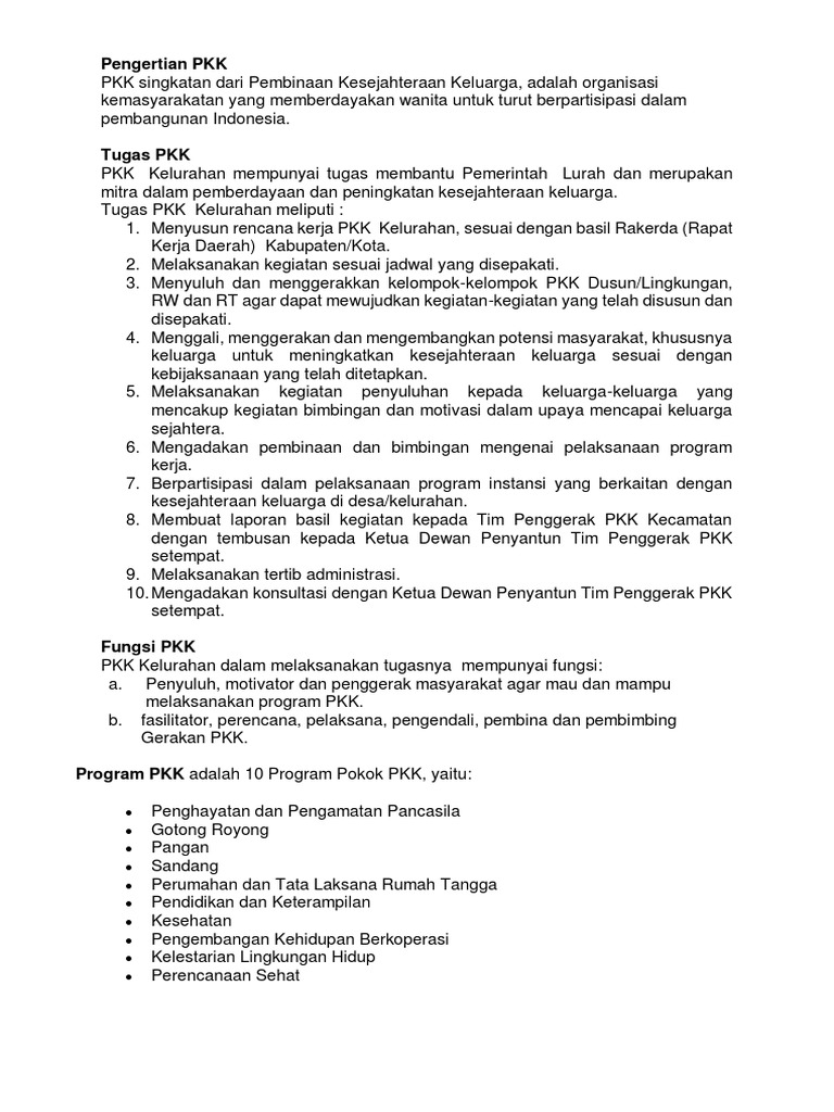 Pengertian Pkk Pdf