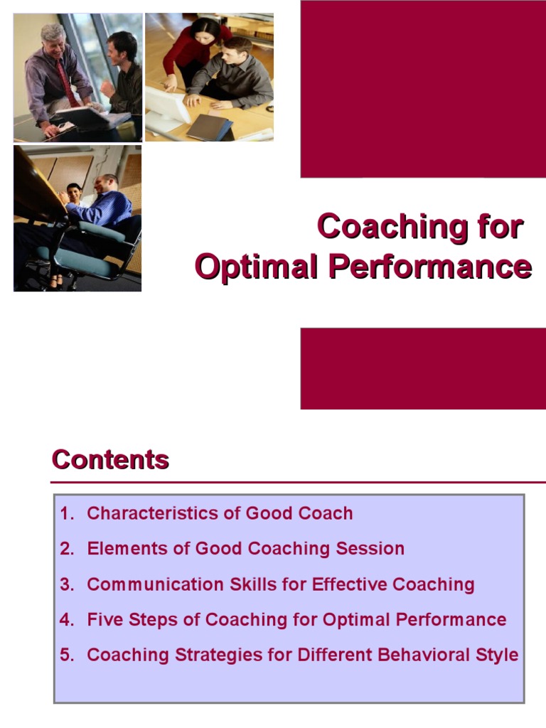 Coaching For Optimal Performance 284 | PDF | Motivation | Motivational