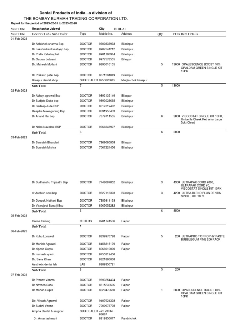 RPT Customer Visit Summary Detail PDF