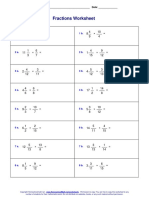 Fractions Worksheet Multiple Mixed Number
