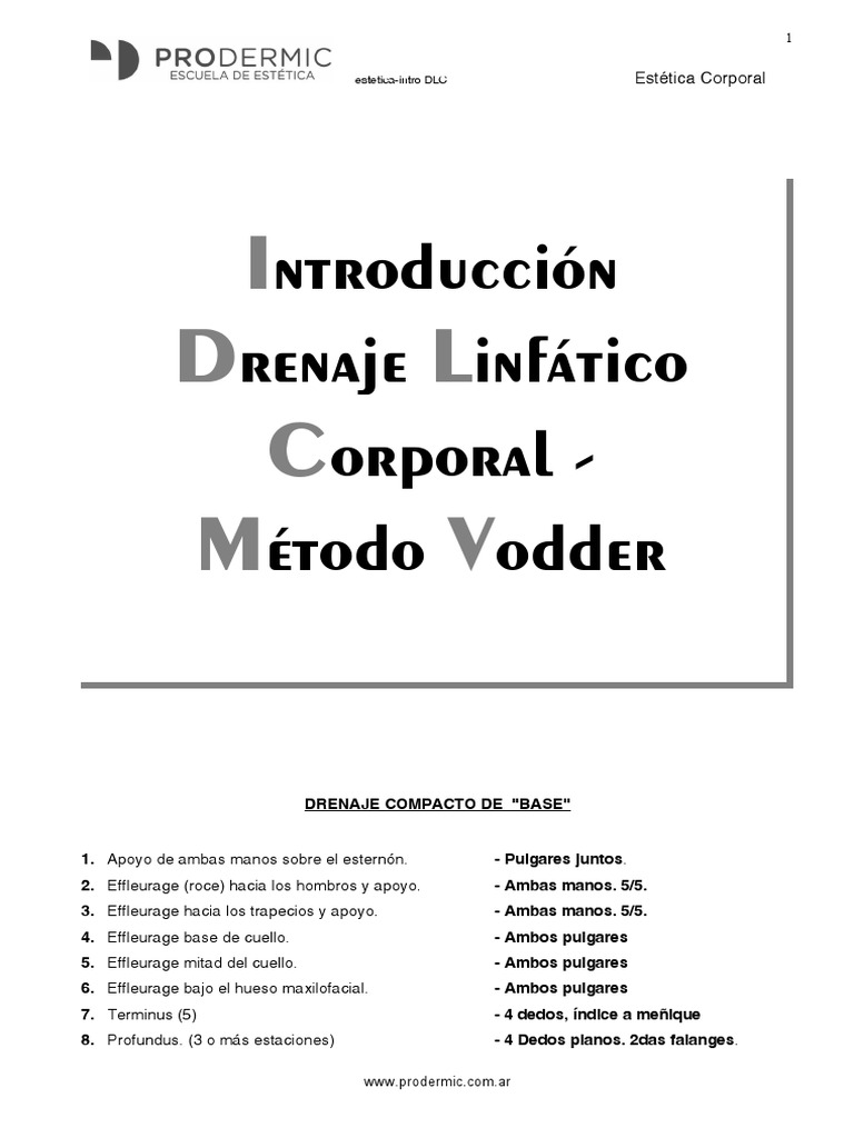 Drenaje linfático corporal método Vodder | PDF | Mezcla | Importar