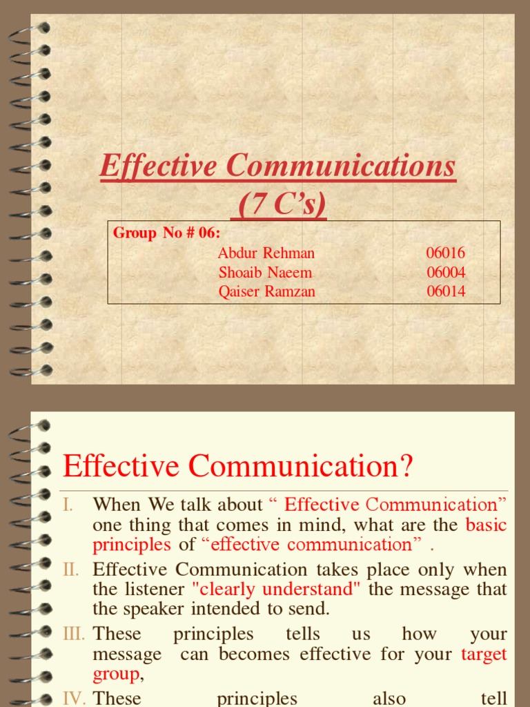 Presentation 7 C's | PDF | Communication | Information