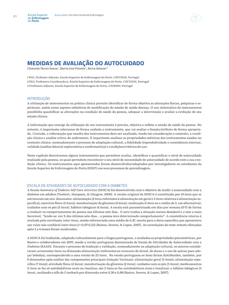 Autocuidado 51 58 Pdf Enfermagem Portugal