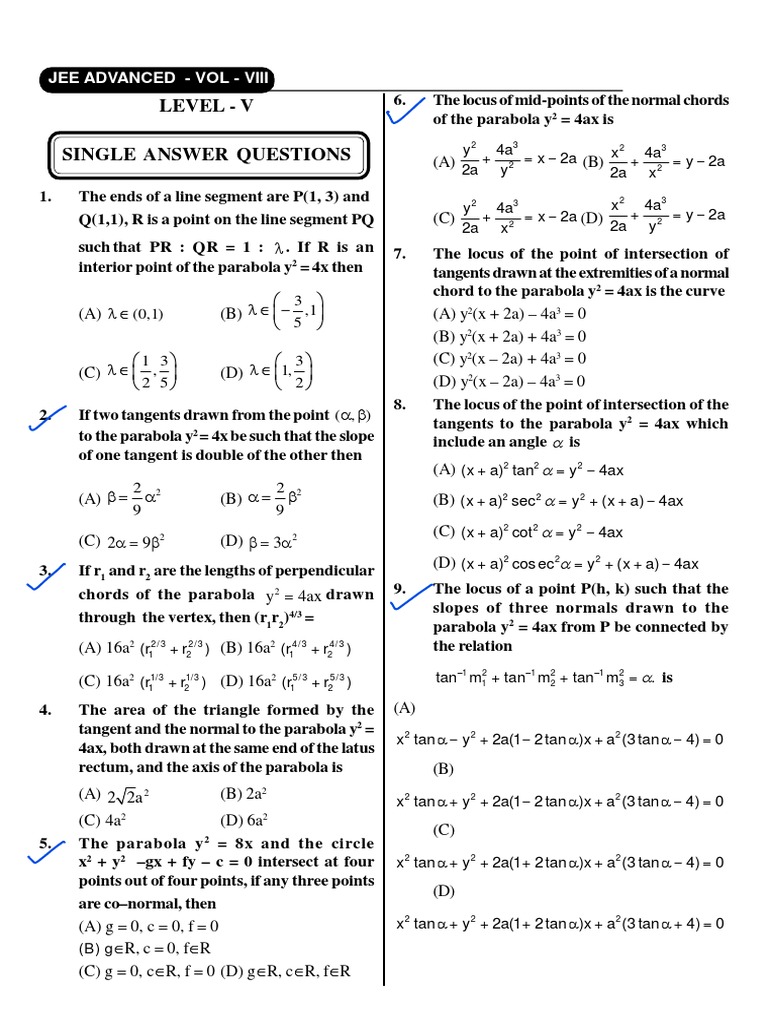 Level 5 Parabola - 230109 - 171311 | PDF | Mathematics | Differential ...