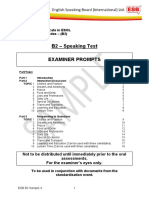 ESB B2 Sample Examiner Prompts