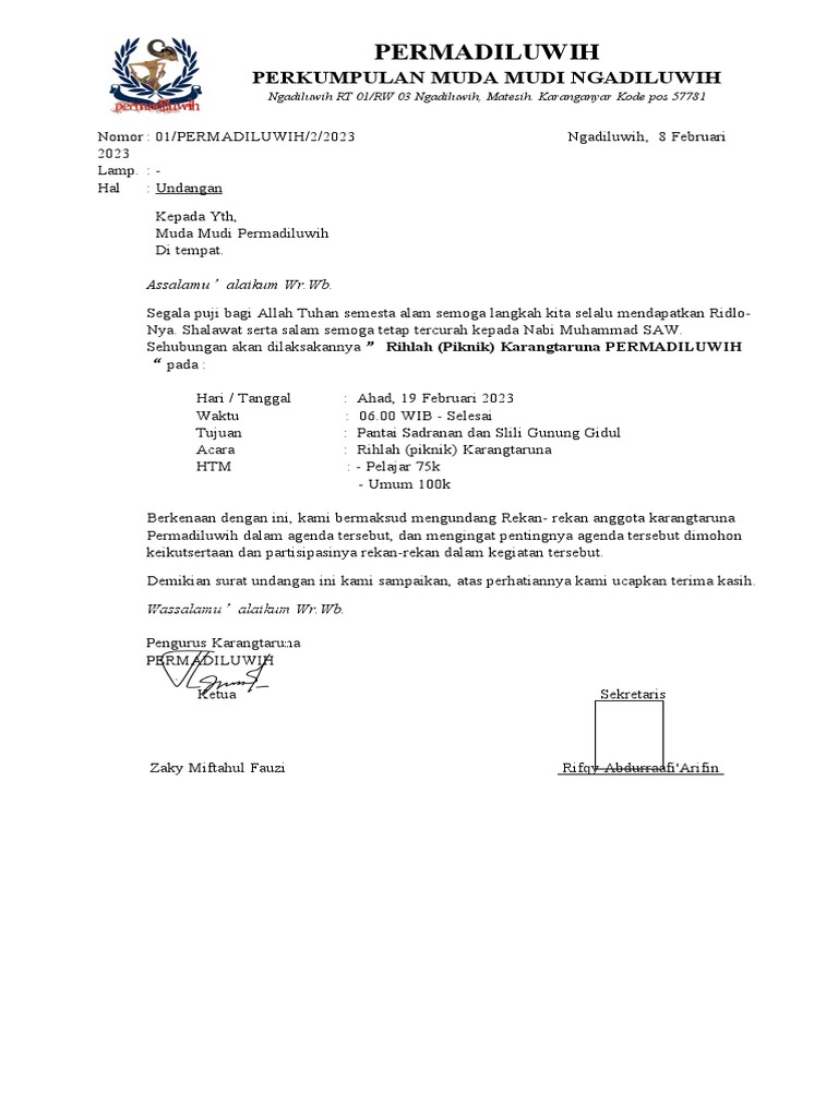 Surat Undangan RAPAT TAHUNAN | PDF