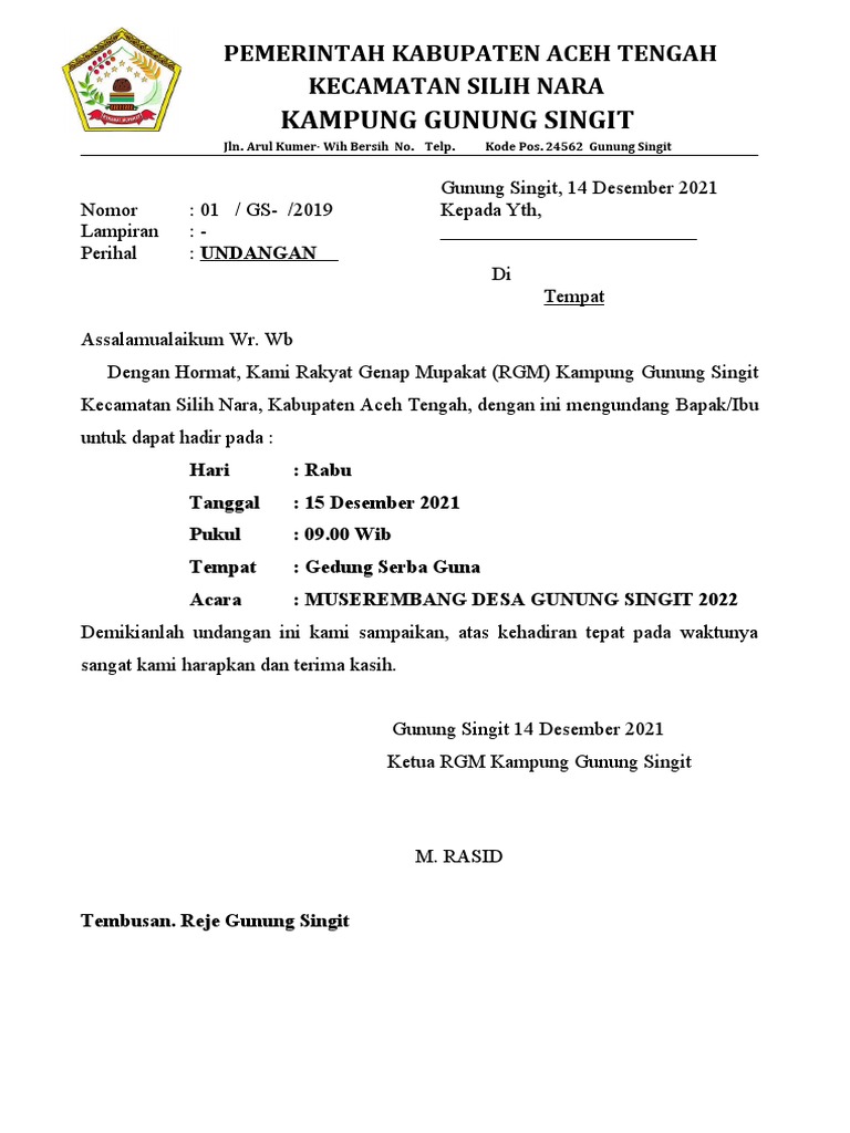 UNDANGAN RAPAT | PDF