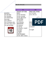 Prepositions of Time