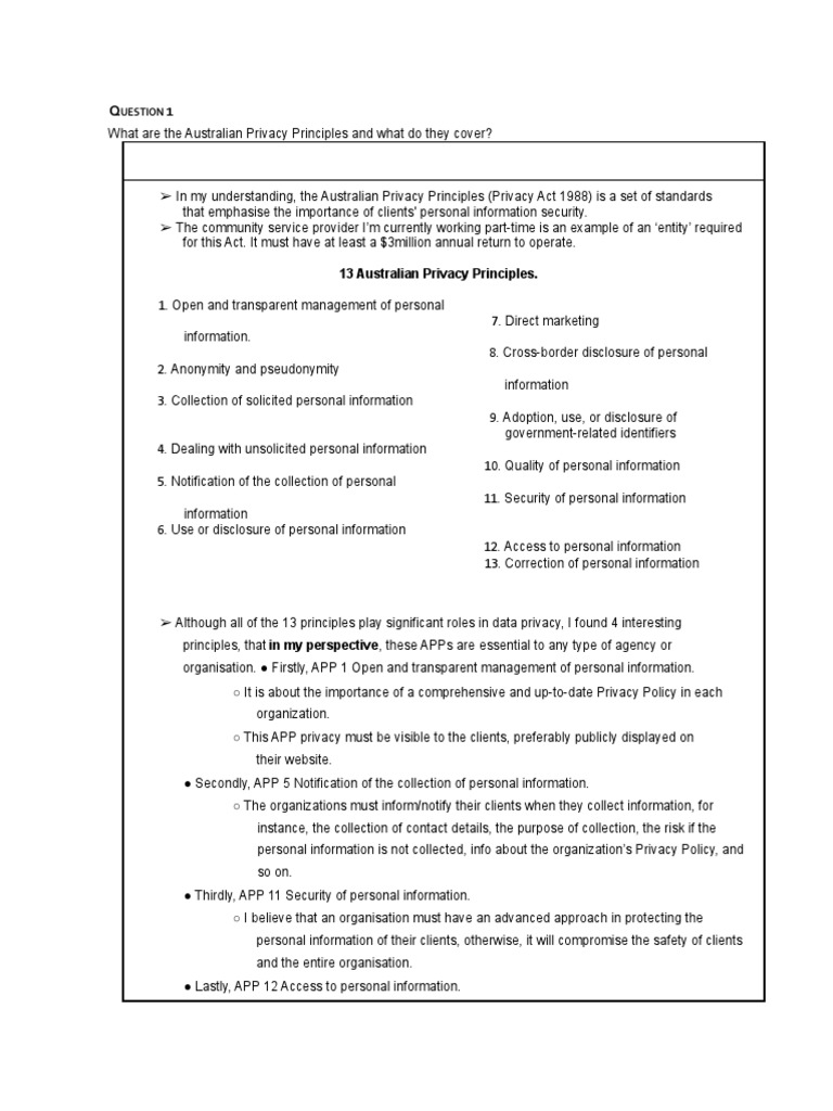 Understanding Australian Privacy Principles | PDF | Informed Consent ...