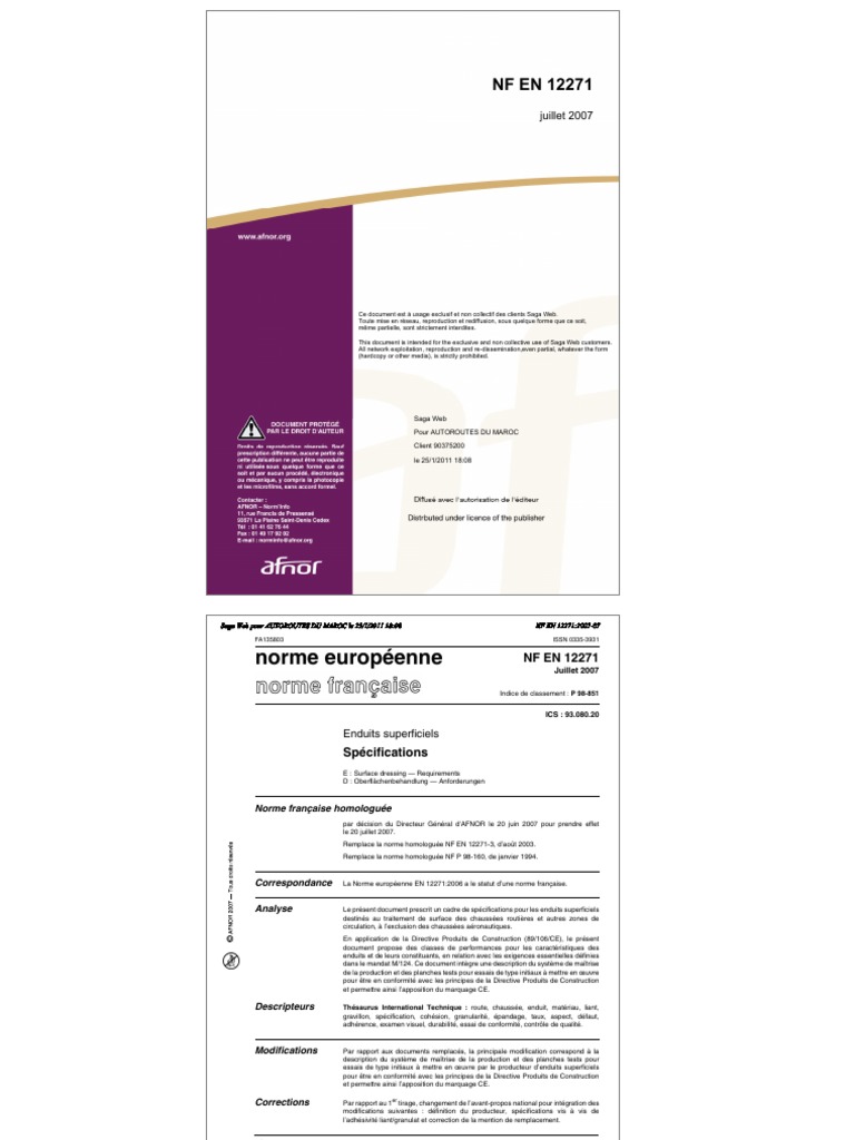 NF en 12271 | PDF