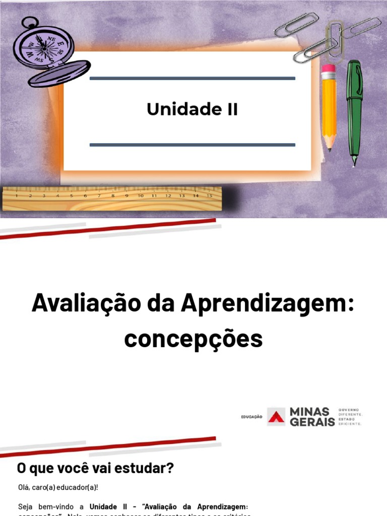 Unidade II - Avaliação Da Aprendizagem - Concepções | PDF | Aprendizado ...