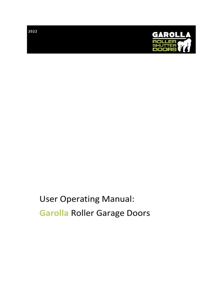 Garolla Roller Garage Door Manual | PDF | Door | Remote Control
