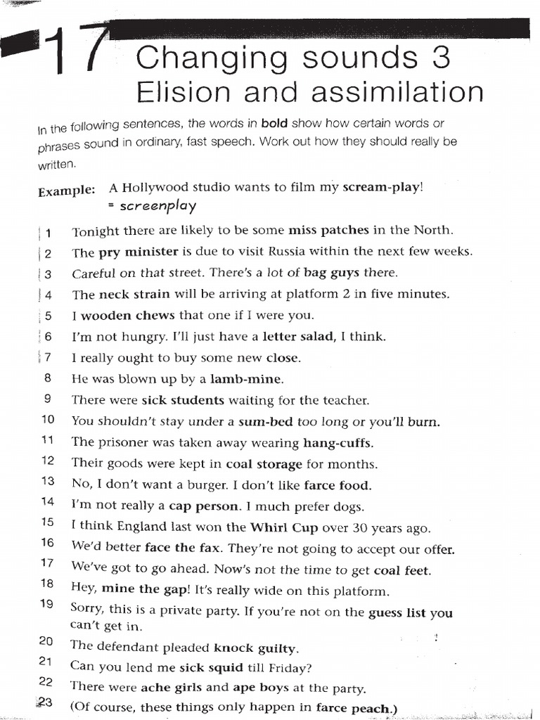 Ellision Assimilation From TYP | PDF