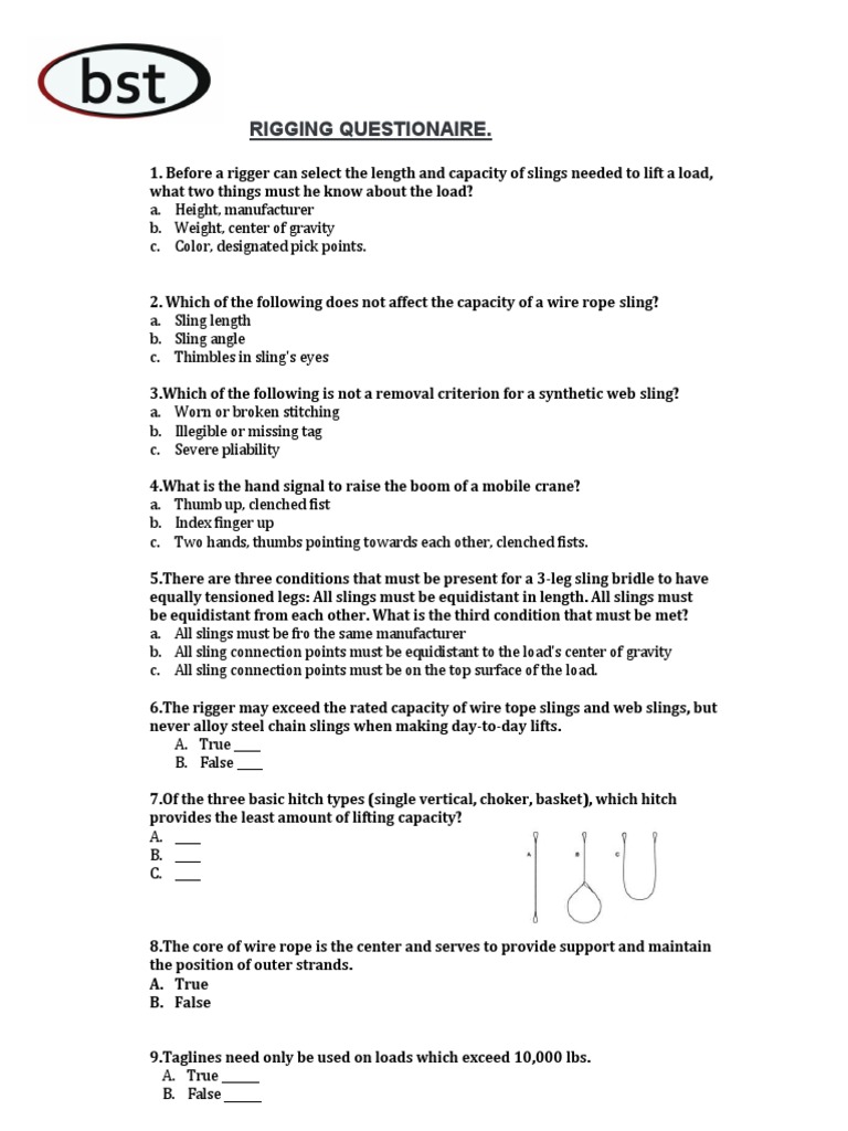 Rigger Questionnaire and Test Guide | PDF