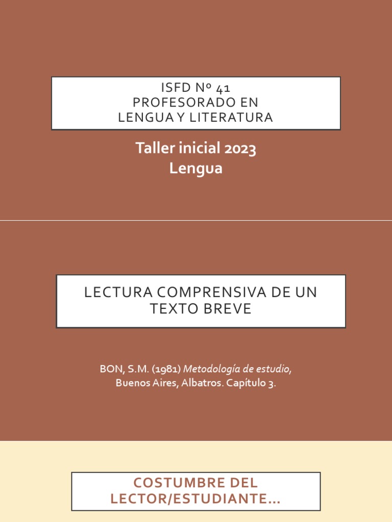 7a Lectura Comprensiva de Un Texto Breve PDF Lingüística Ciencia cognitiva