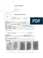 Sample Format of Booking and Arrest Report