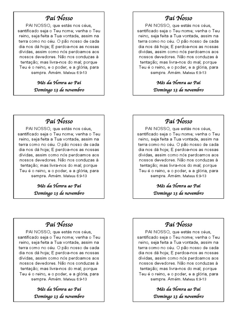 Pai Nosso Pdf Oração Do Senhor Frases Bíblicas