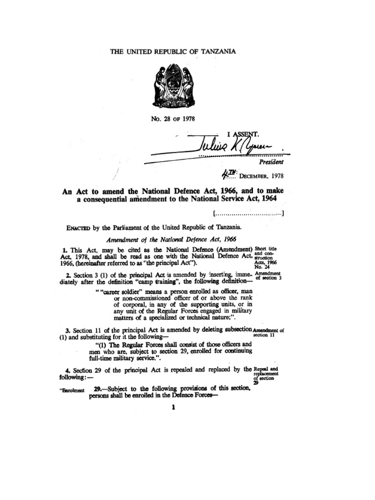 28-1978 - The National Defence Act, 1978 - (Act No. 28 - 78) | PDF