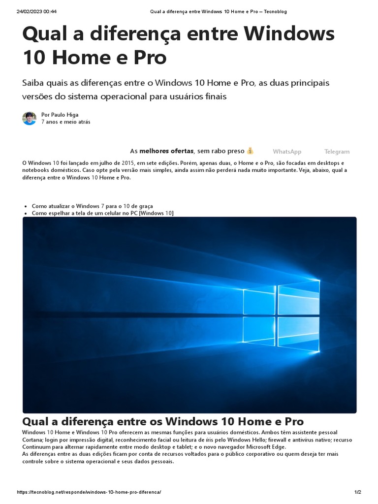 Todas as versões do Windows 7: Ultimate, Starter, Home