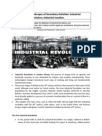 WEEK 5-6 Landscapes of Secondary Activities Industrial Revolution