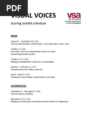 Visual Voices - Schedule