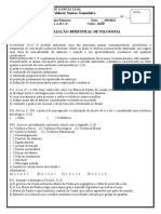 Avaliação bimestral de filosofia sobre violência contra a mulher e questões ambientais