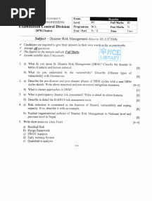 Disaster Risk Management IOE BCE Past Questions Collection
