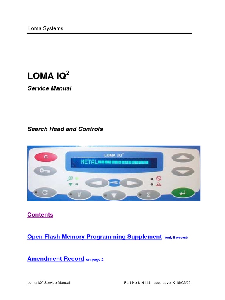 Loma IQ2 Metal Detector Service Manual | PDF | Electromagnetic ...