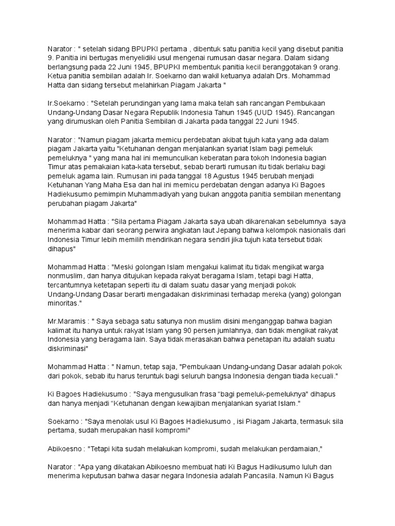 Perdebatan Piagam Jakarta dan Pancasila | PDF | Politik