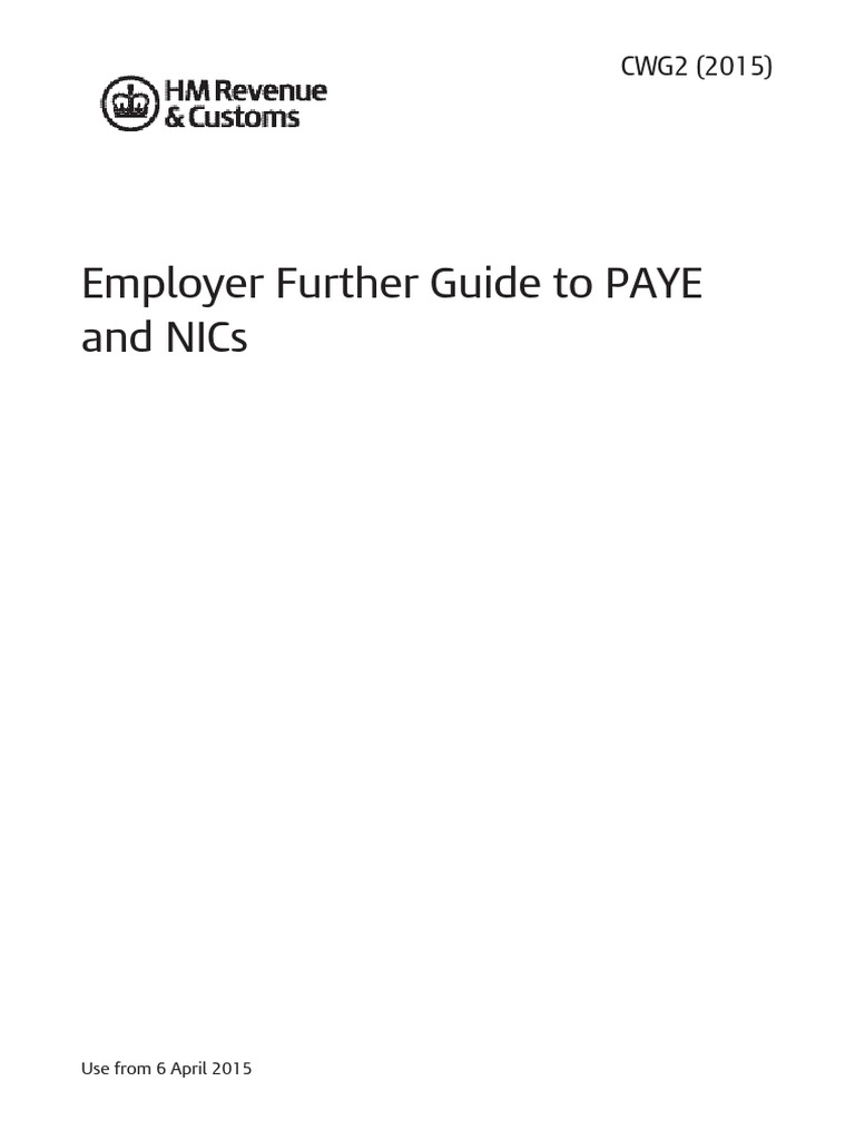 PAYE & NICs Guide for Employers | PDF | Employment | Payroll