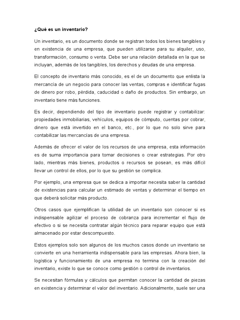 Inventarios | Descargar gratis PDF | Inventario | Contabilidad