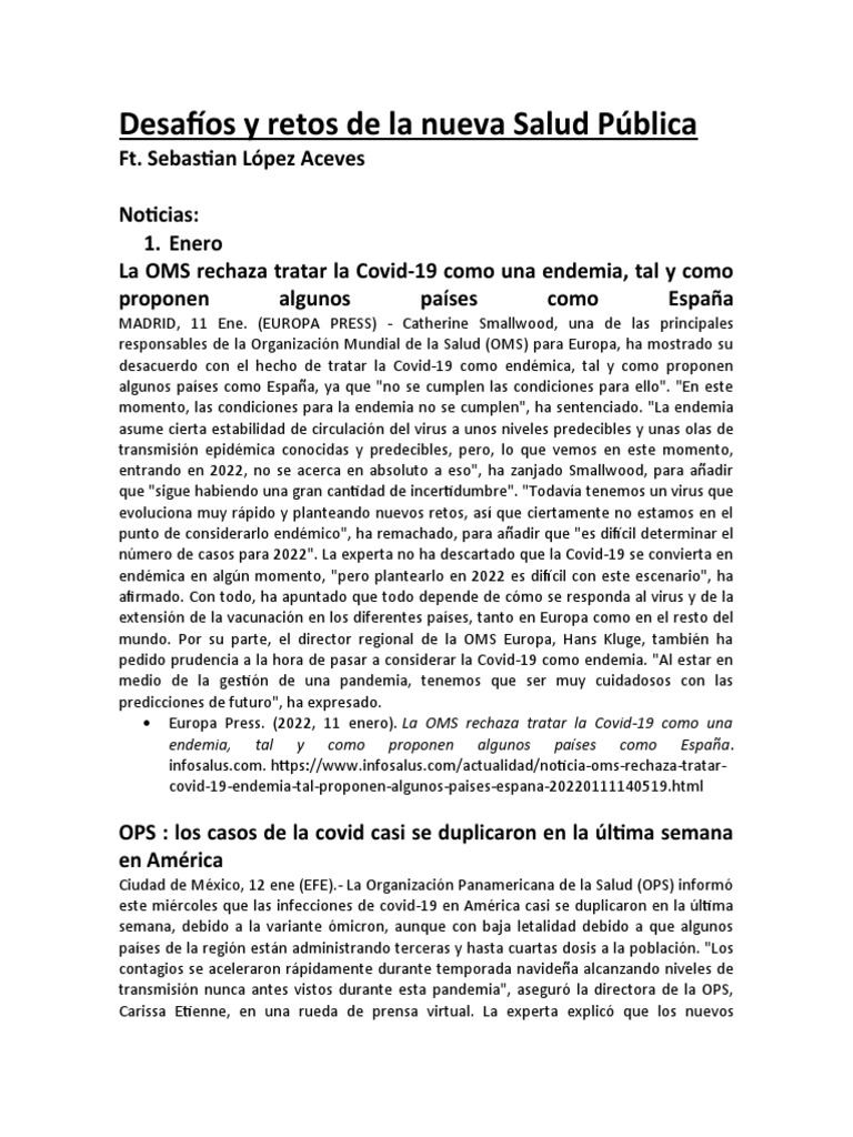 Desafíos y Retos de La Nueva Salud Pública . | PDF | Organización ...