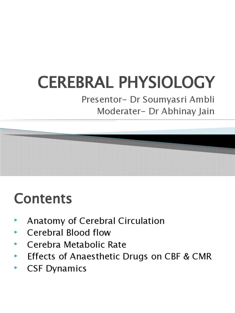 Cerebral Physiology and Anesthesia Effects | PDF | Cerebral Cortex | Brain
