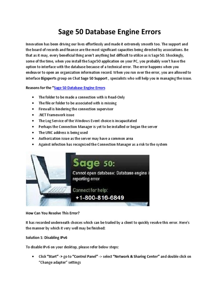 Sage 50 Database Engine Errors PDF Computer File Databases