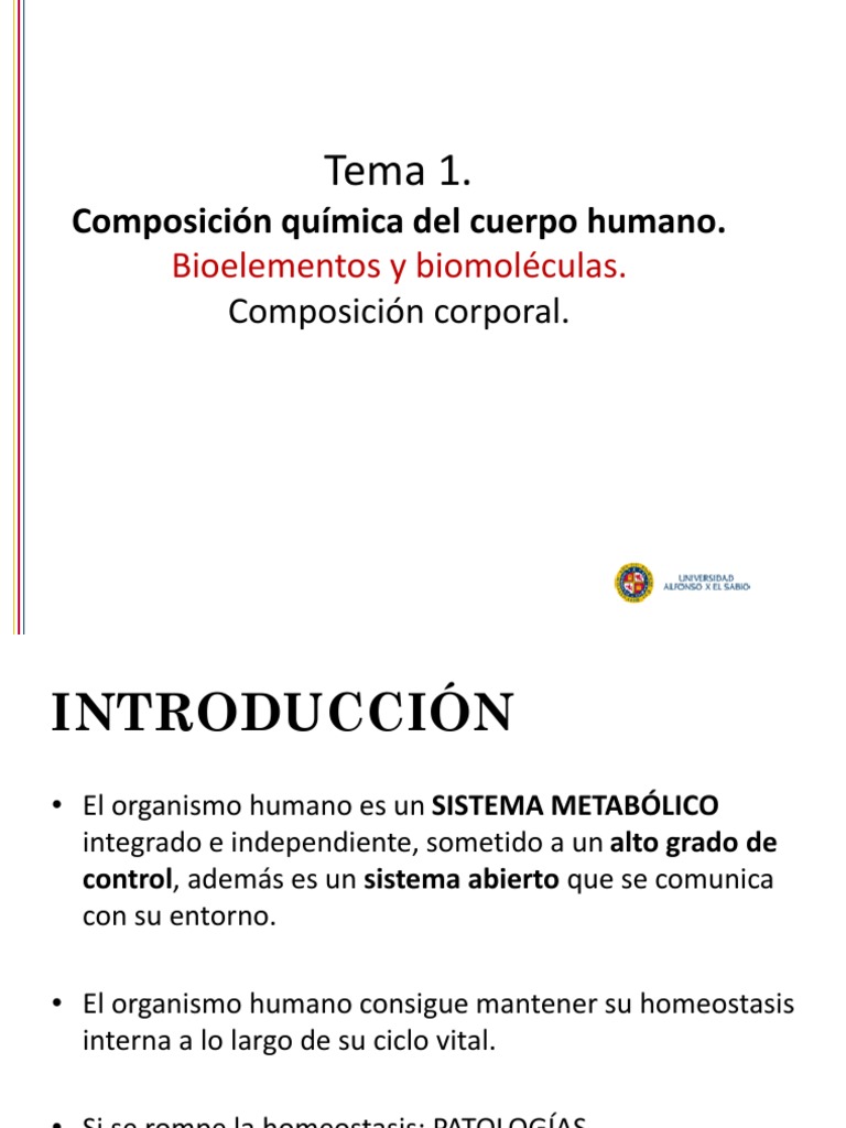 Composición química del cuerpo humano | PDF | Biomoléculas | Compuestos ...