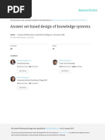 Answer Set Based Design of Knowledge Sys