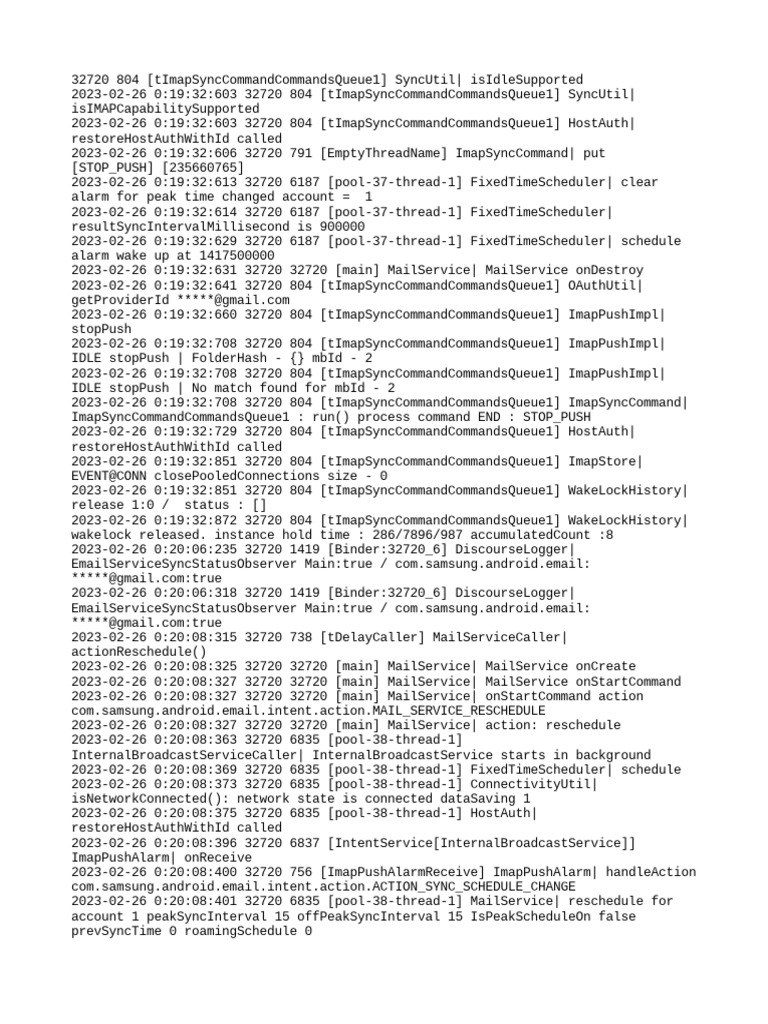 IMAP Email Sync Command Log | PDF | Domain Name System | Communications ...