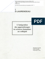Laurin Lizotte Integration Apprentissages Sciences Humaines Laurendeau PAREA 1992