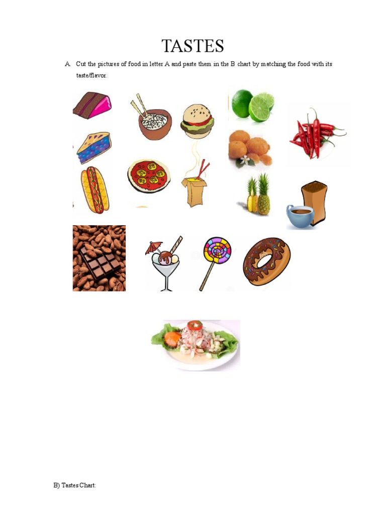 Kindergarten Food Taste Chart | PDF