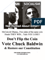 Obama Socialist McCain Fascist VOTE CHUCK BALDWIN