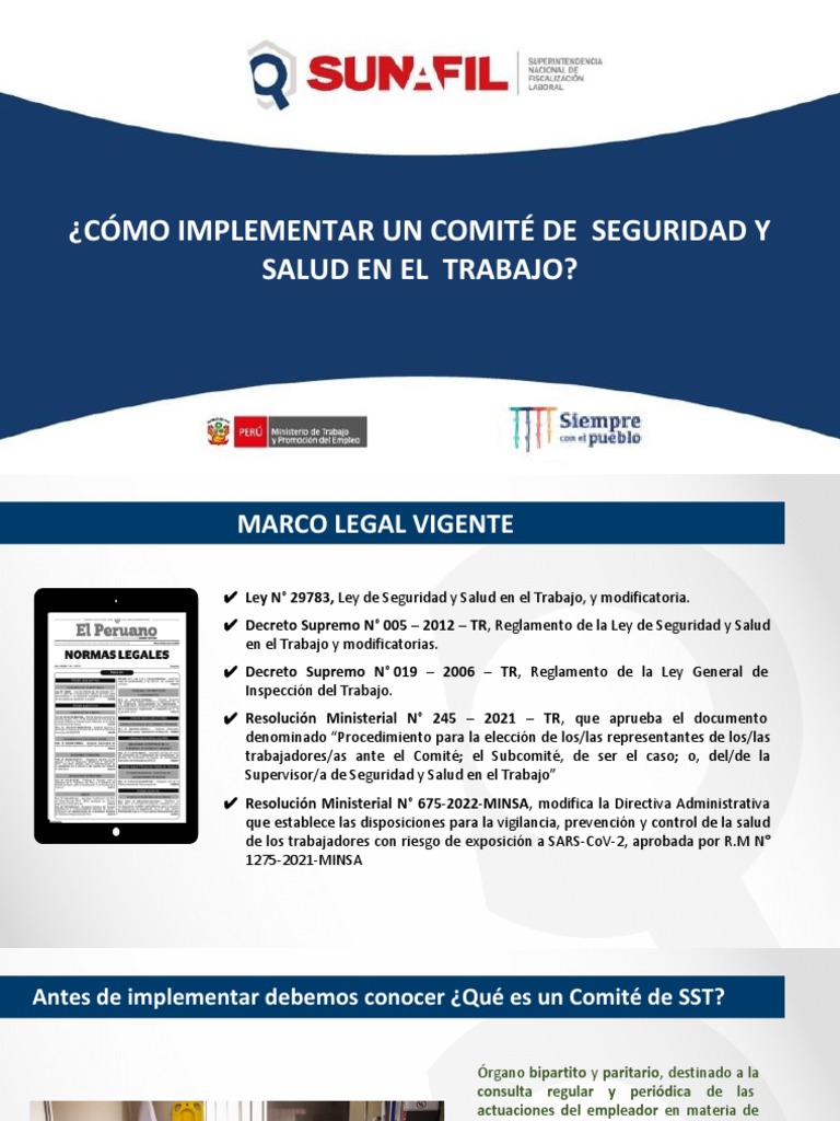Implementación del Comité de SST | PDF | Regulación | Sindicato