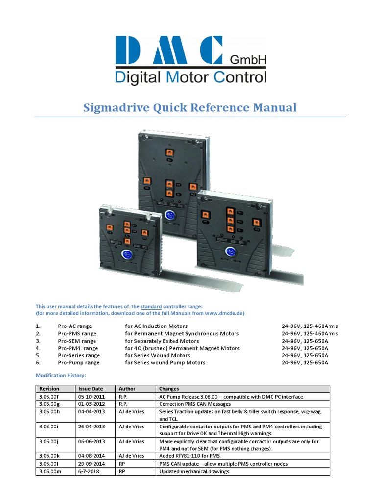 Sigmadrive Quick Reference Manual Rev 3.05.00m | PDF | Electric Motor ...